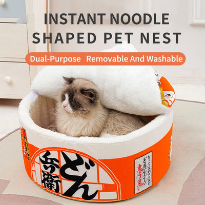 Pool noodle style pet bed for cats and small dogs