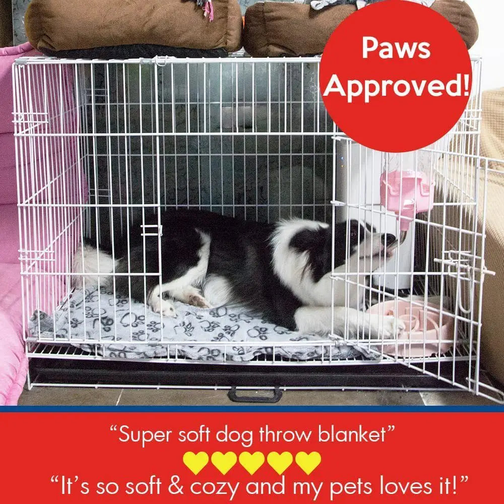 Soft weighted stress relief blanket for dogs and cats designed to reduce anxiety, provide calming pressure, and offer comfort during stress triggers like thunderstorms and travel