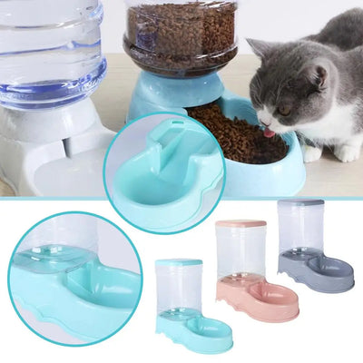Automatic pet feeder drinking bowl for cats and small dogs