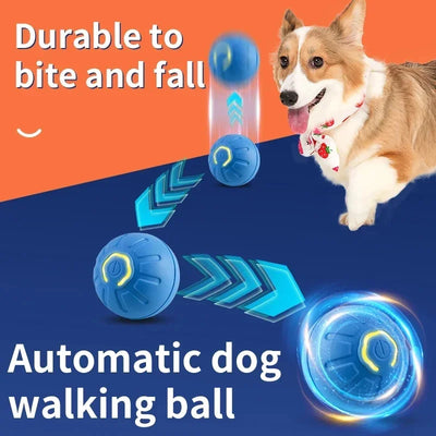 Smart interactive dog walking ball made of TPR soft rubber, self-moving with dual modes for dogs, puppies, and cats.