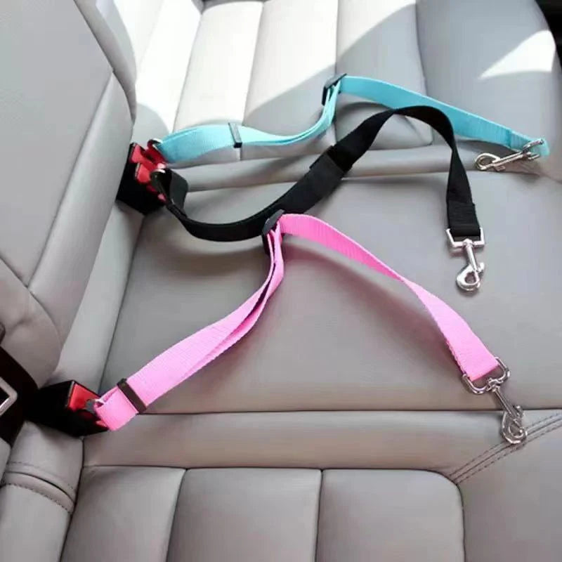 Adjustable heavy-duty dog car seat belt harness for safe pet travel